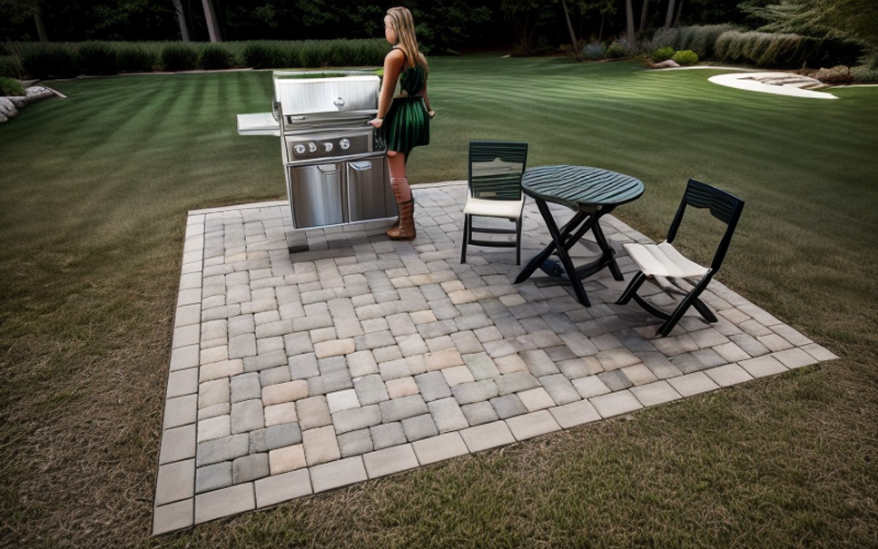 12x12 Paver Patio Hot Tub Pad